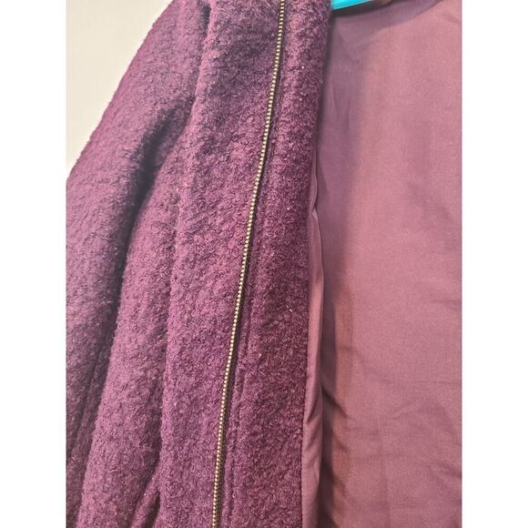 LOFT Wool Blend Funnel Neck Peacoat Women's Purple/ Eggplant Jacket | S EUC - Picture 14 of 16